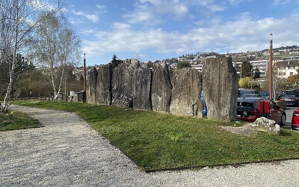 Neolithic menhir stone row