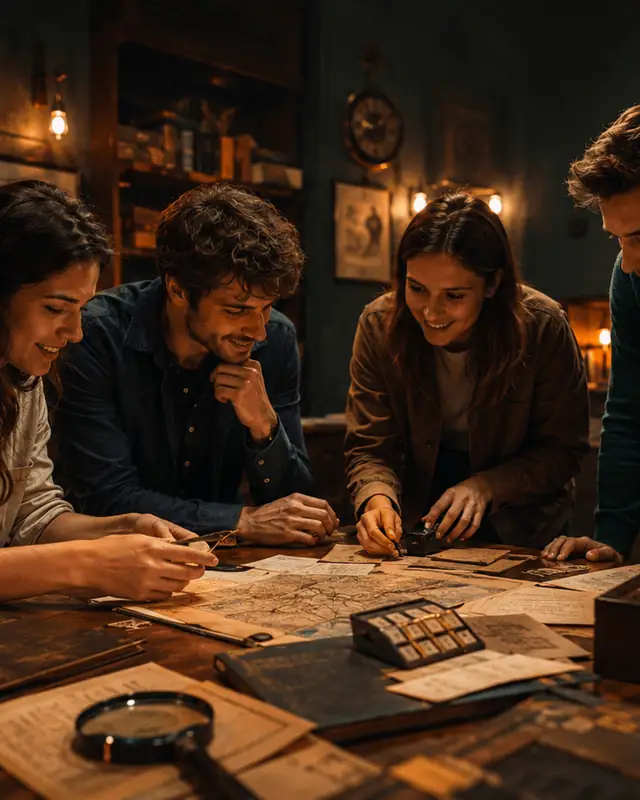 A team in an escape room