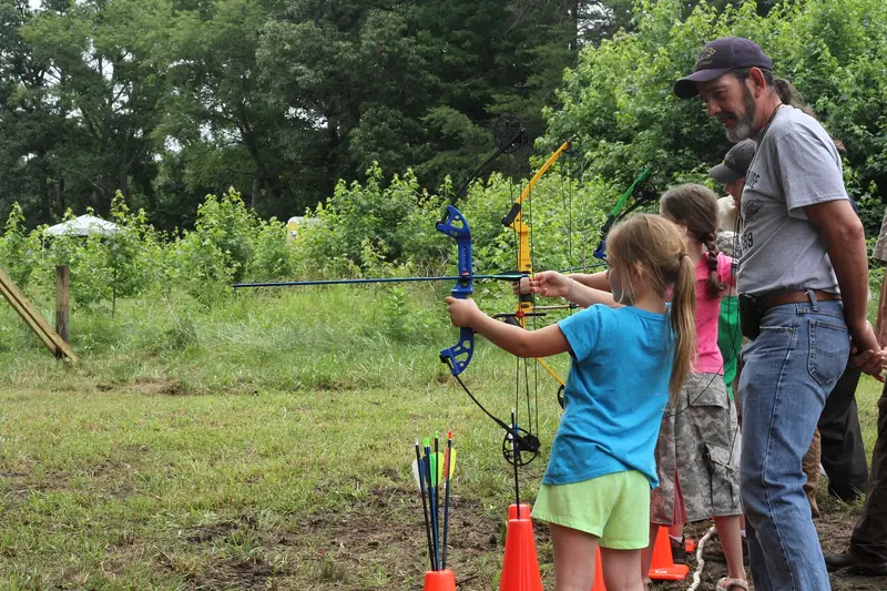 A family outdoors